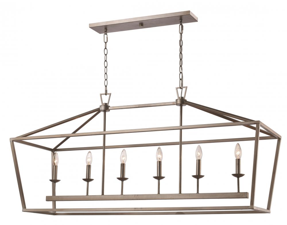 6LT PENDANT-XL-BIRD CAGE-BK